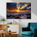 Sunset Ocean Wall Art Canvas Print – Waves Rocky Shore by MyGreatCanvas | Canvas Wall Art Prints | Photo Prints & Wall Decor