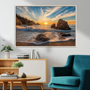 Rocky Ocean Sunset Wall Art Print – Seaside Canvas Dramatic by MyGreatCanvas | Canvas Wall Art Prints | Photo Prints & Wall Decor