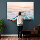 Sunset Surfing Wall Art Canvas Print, Ocean Wave Surfer with by MyGreatCanvas | Canvas Wall Art Prints | Photo Prints & Wall Decor