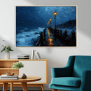 Dark Stormy Pier Wall Art Canvas Print, Moody Ocean Night by MyGreatCanvas | Canvas Wall Art Prints | Photo Prints & Wall Decor