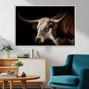 Texas Longhorn Bull Canvas Wall Art, Rustic Western by MyGreatCanvas | Canvas Wall Art Prints | Photo Prints & Wall Decor