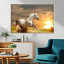 White Horse Running Canvas Sunset Wall Art by MyGreatCanvas | Canvas Wall Art Prints | Photo Prints & Wall Decor