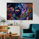 Vibrant Neon Coral Reef Wall Art Canvas Print, Colorful by MyGreatCanvas | Canvas Wall Art Prints | Photo Prints & Wall Decor