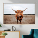 Longhorn Bull Wall Art Canvas Print – Framed Rustic by MyGreatCanvas | Canvas Wall Art Prints | Photo Prints & Wall Decor