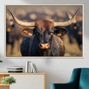 Majestic Texas Longhorn Bull Rustic Farm Animal Strong by MyGreatCanvas | Canvas Wall Art Prints | Photo Prints & Wall Decor