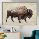 Snow-dusted bison silhouette textured vintage style rugged by MyGreatCanvas | Canvas Wall Art Prints | Photo Prints & Wall Decor