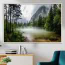 Misty Lake Forest Wall Art – Green Trees Calm Water by MyGreatCanvas | Canvas Wall Art Prints | Photo Prints & Wall Decor