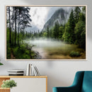 Misty Lake Forest Wall Art Canvas Print, Green Trees and by MyGreatCanvas | Canvas Wall Art Prints | Photo Prints & Wall Decor
