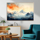 Warm Clouds Abstract Mountain Wall Art Canvas Print