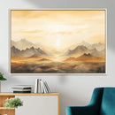 Sepia Color Abstract Mountain Wall Art Canvas Print