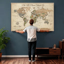 Personalized Custom World Map Wall Art Canvas Print – Travel