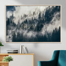 Foggy Pine Forest Wall Art – Framed Black White Nature by MyGreatCanvas | Canvas Wall Art Prints | Photo Prints & Wall Decor