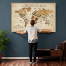 Vintage Custom Push Pin Map Print – Custom Adventure Travel