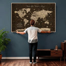 Customize Push Pin World Map Wall Art Canvas Print – by MyGreatCanvas | Canvas Wall Art Prints | Photo Prints & Wall Decor