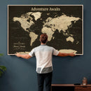 Personalized Push Pin World Map Canvas Print – Custom Travel by MyGreatCanvas | Canvas Wall Art Prints | Photo Prints & Wall Decor