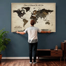 Custom Push Pin World Map Wall Art Canvas Print –