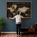 Personalized Vintage Map Wall Art Canvas Print – Custom Push