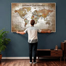 Personalized Vintage Map Wall Art Canvas Print – Custom Push by MyGreatCanvas | Canvas Wall Art Prints | Photo Prints & Wall Decor