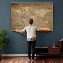 Personalized World Map Wall Art – Custom Framed Push Pin by MyGreatCanvas | Canvas Wall Art Prints | Photo Prints & Wall Decor