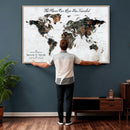 Personalized Push Pin World Map Canvas Print – Custom