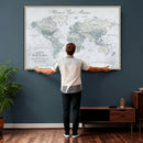 Personalized Antique World Map Canvas Print – Custom Push