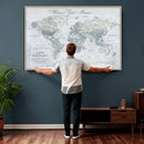 Personalized Antique World Map Canvas Print – Custom Push