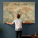 Customize Push Pin World Map Wall Canvas Print – by MyGreatCanvas | Canvas Wall Art Prints | Photo Prints & Wall Decor