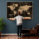 Personalized Family Adventure World Map – Custom Framed Push