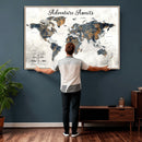 Custom Push Pin World Map Wall Art Canvas Print –