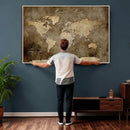 Personalized Push Pin World Map Canvas Print – Custom Framed