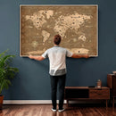 Custom Push Pin World Map Wall Art Canvas Print – Personalized Travel Tracker with Pins Framed Large for Home and Office Decor by MyGreatCanvas | Canvas Wall Art Prints | Photo Prints & Wall Decor