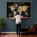 Framed Personalized Push Pin World Map – Custom Travel