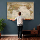Personalized Push Pin World Map Canvas Print – Custom