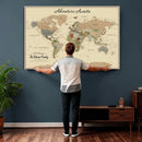 Custom Push Pin World Map Wall Art Canvas Print – Custom by MyGreatCanvas | Canvas Wall Art Prints | Photo Prints & Wall Decor