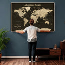 Custom Push Pin World Map Wall Art Canvas Print –