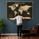 Custom Push Pin World Map Wall Art Canvas Print –