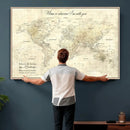 Personalized Push Pin World Map Canvas Print – Custom by MyGreatCanvas | Canvas Wall Art Prints | Photo Prints & Wall Decor