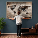 Personalized World Map Wall Art Canvas Print – Customizable