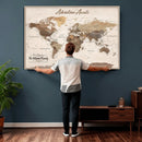 Framed Push Pin World Map Canvas Print – Custom Framed by MyGreatCanvas | Canvas Wall Art Prints | Photo Prints & Wall Decor