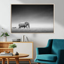 Elephand and Zebra Wall Art Canvas Print, Modern Artwork