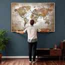 Vibrant Watercolor World Map Canvas Wall Art – Framed Travel by MyGreatCanvas | Canvas Wall Art Prints | Photo Prints & Wall Decor