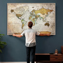 Personalized World Map Canvas Print – Colorful Watercolor by MyGreatCanvas | Canvas Wall Art Prints | Photo Prints & Wall Decor