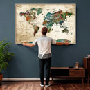 World Map Canvas Print – Framed Detailed Map of the World