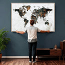 Large World Map Canvas Print – Framed Travel Map Wall Art