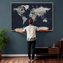 Colorful Watercolor World Map Canvas Print – Vibrant Framed