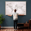 World Map Canvas Print – Detailed Map of the World Wall Art