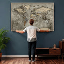 World Map Canvas Print – Detailed Map of the World Wall Art
