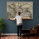 World Map Canvas Print – Detailed Map of the World Wall Art