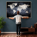 Vintage World Map Canvas Wall Art – Antique Triptych Map