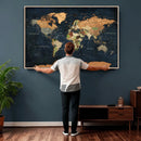 Vintage World Map Canvas Wall Art – Detailed Map with by MyGreatCanvas | Canvas Wall Art Prints | Photo Prints & Wall Decor